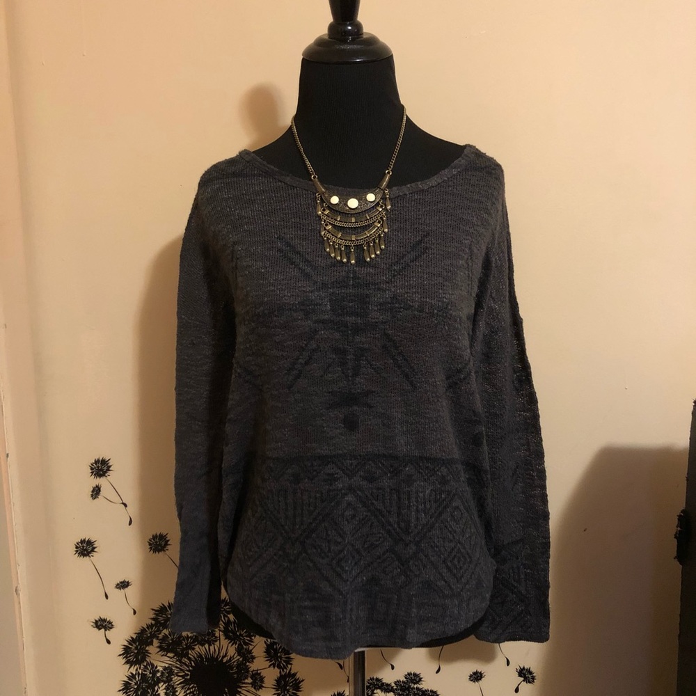 🖤Aztec Pattern Dark Grey Sweater🖤
